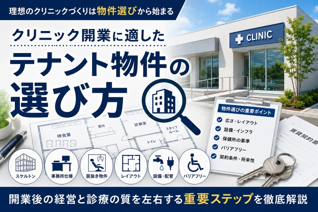 クリニック開業に適したテナント物件の選び方｜失敗しない物件選定のポイントを解説