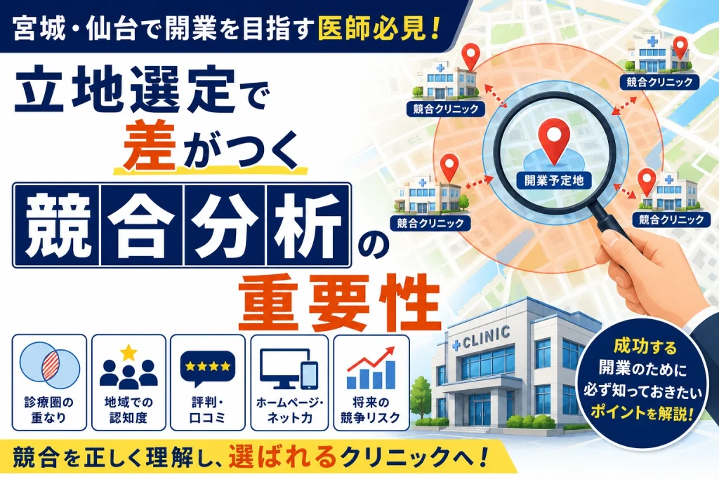 宮城・仙台で開業を目指す医師必見！ 立地選定で差がつく競合分析の重要性